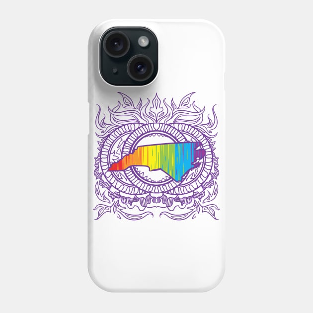 North Carolina Mandala Pride Phone Case by Manfish Inc.