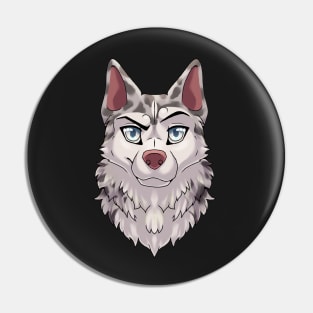 Confident / Cocky Expression Blue Merle Husky Pin