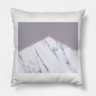 Smokey lilac - rose gold geometric marble Pillow