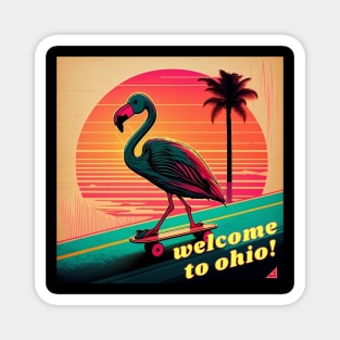 welcome to ohio bird skateboarding vintage sunset T-shirt Magnet