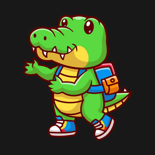 Cute Crocodile Back To School Cartoon by Catalyst Labs