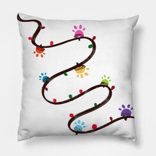 Christmas light made of colorful light bulbs Pillow