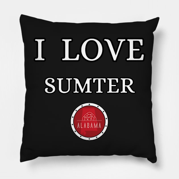 I LOVE SUMTER | Alabam county United state of america Pillow by euror-design