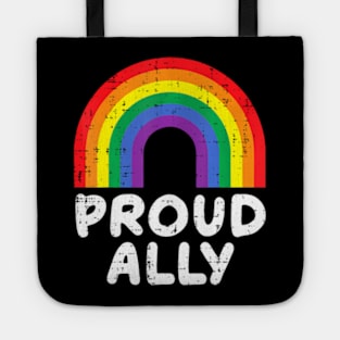 Proud Ally Gay Pride Flag LGBTQ Support Men Women Tote