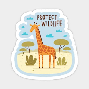 Giraffe Protect Wildlife Kids Magnet