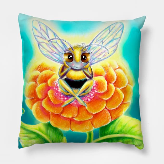 Sitting Bee Pillow by Kimikim