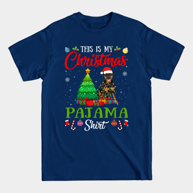 Discover This Is My Christmas Pajama Shirt Rottweiler Dog Lover Gift - Christmas Lights Gift Dog Dad Dog Mom - T-Shirt