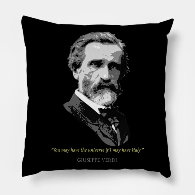 Giuseppe Verdi Quote Pillow by Nerd_art