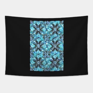 Auamarine Aesthetic Fractal Snowflake Pattern Tapestry