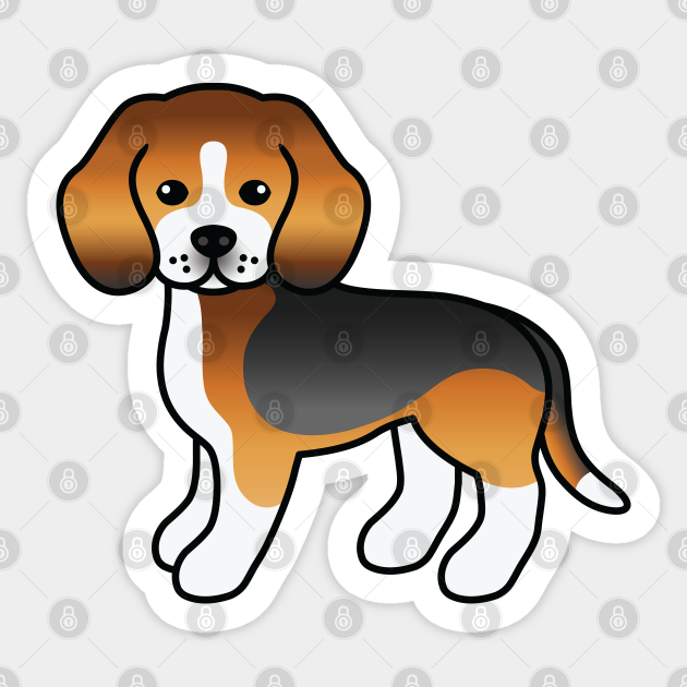 Tricolor Beagle Dog Cute Cartoon Illustration Beagle Sticker Teepublic Hi my name is zoe and i am a rescue puppy. tricolor beagle dog cute cartoon illustration
