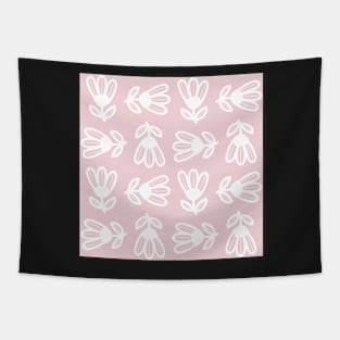 White tulip in a bed of softest baby pale pink Tapestry