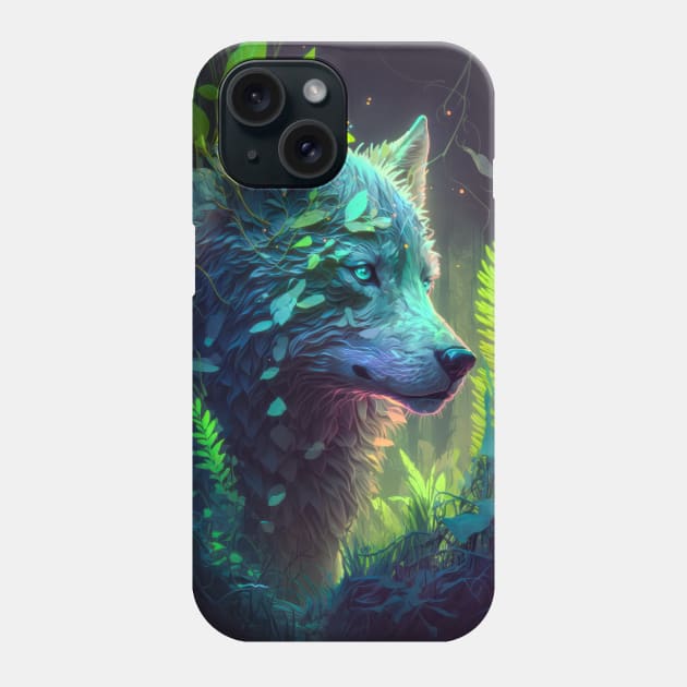 Wolf Animal Portrait Painting Wildlife Outdoors Adventure Phone Case by Cubebox