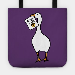 White Goose with Stolen Anti Drugs Message Tote