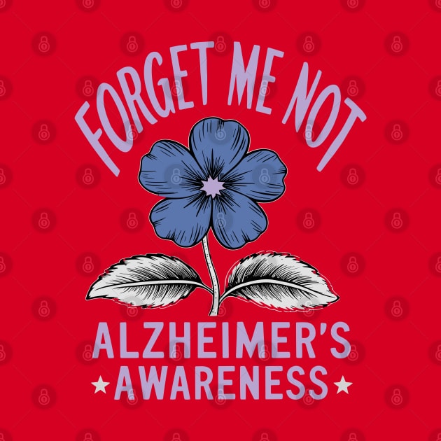 Forget Me Not Alzheimer's Awareness Colorful Design by TF Brands