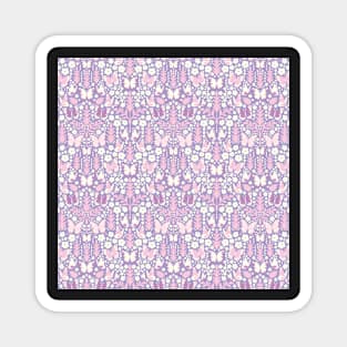 BUTTERFLY DAMASK GEOMETRIC BOTANICAL FLORAL PATTERN PASTEL PURPLE LILAC Magnet