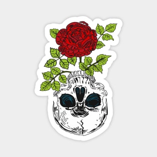 Rose Flower Skull Magnet