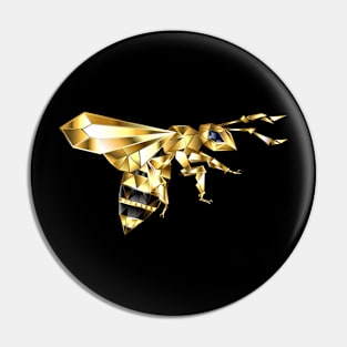 Flying gold polygonal bee Pin