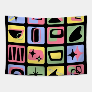 Mid Century Modern Patches in 50s Color Scheme Tapestry