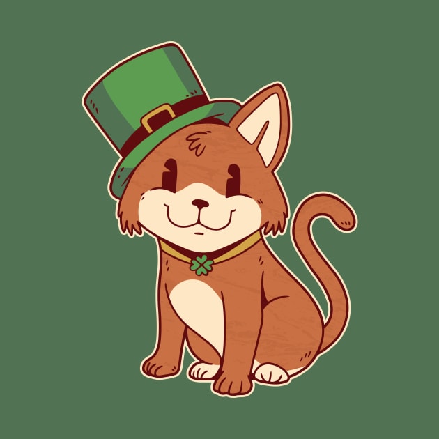 Ginger Cat with Leprechaun Hat by SLAG_Creative