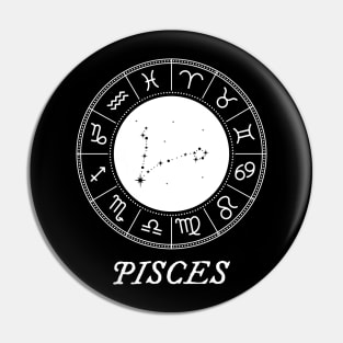 Pisces Zodiac Sign Design With Constellation Pin