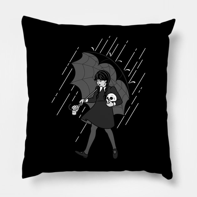 Salty Goth Girl Pillow by harebrained