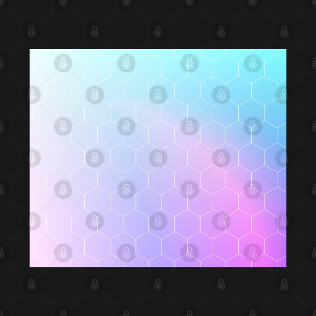 Cute soft pastel pink purple and blue hexagon pattern by Yarafantasyart