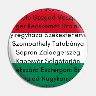 Hungarian Flag Colors with Cities Pin