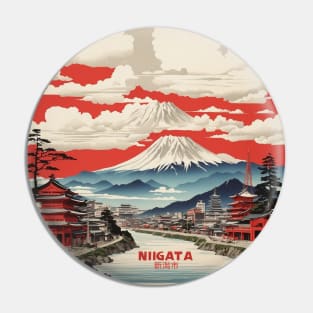 Niigata Japan Travel Vintage Tourism Poster Pin