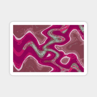 Abstract Red Waves Magnet