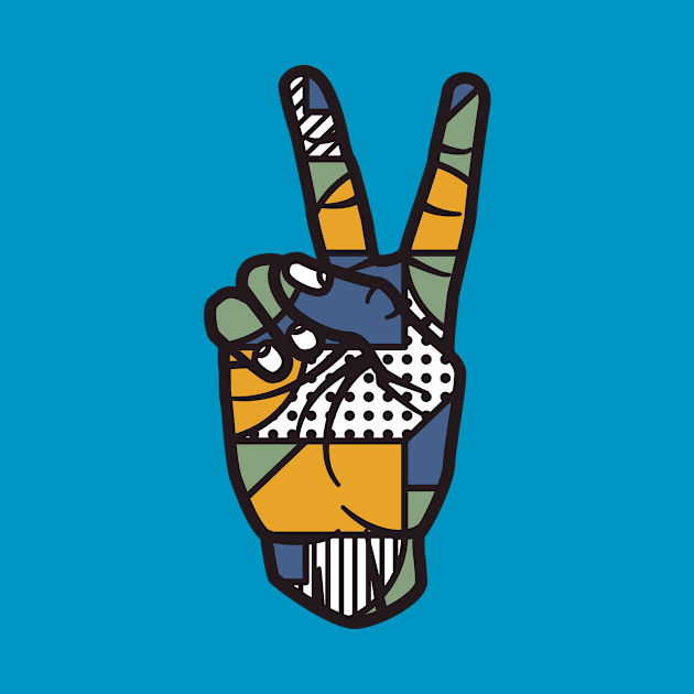 Abstract Peace Hand Sign Geometric Shapes by hakkamamr