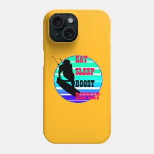 Eat Sleep Boost Repeat Female Kitesufer Retro Sunset Phone Case