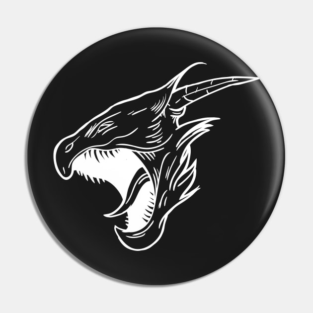 Dragon - Screaming Dragon Face - Fantasy Pin by Fenay-Designs