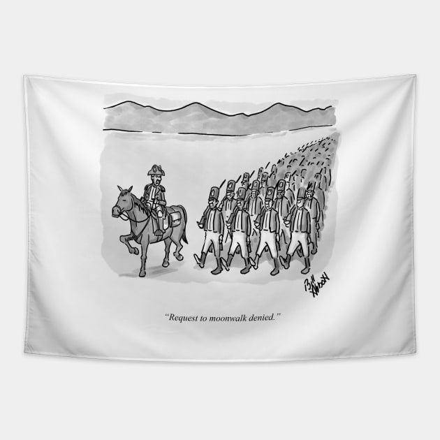 Classic Military Moonwalk Cartoon Tapestry by abbottcartoons