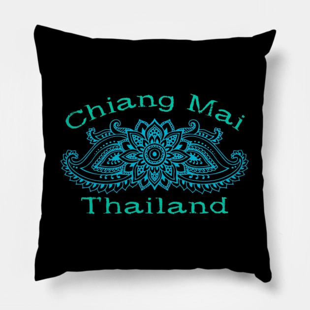 Chiang Mai Thailand Medalian Thai Digital Nomad Pillow by Pine Hill Goods