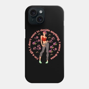 Funny girl in red roses Phone Case