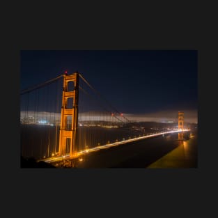 The Golden Gate Bridge in San Francisco at Night T-Shirt