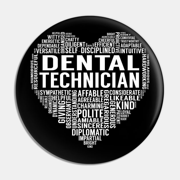 Dental Technician Heart Pin by LotusTee