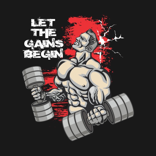 Let the gains begin - Crazy gains - Nothing beats the feeling of power that weightlifting, powerlifting and strength training it gives us! A beautiful vintage design representing body positivity! by Crazy Collective