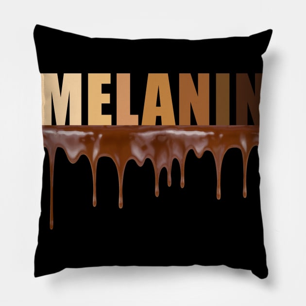 Melanin Shades Chocolate Black Pride Gift Pillow by Merchweaver