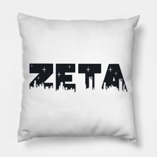 Zeta Cityscape Letters Pillow