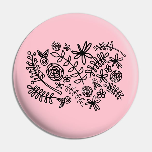 flower doodle black and pink Pin by hichamArt