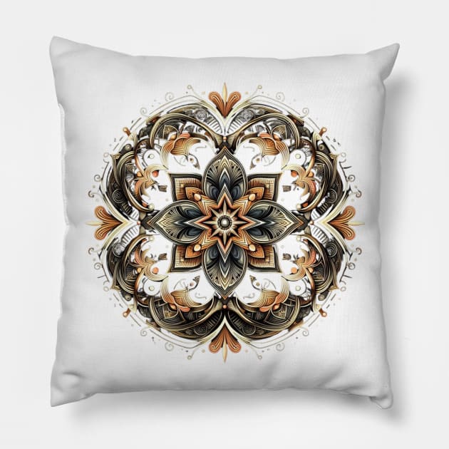 Simetrical and geometrical pattern -floral star Pillow by YuYu
