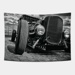 1931 Ford Model A, Hot Rod - black white Tapestry