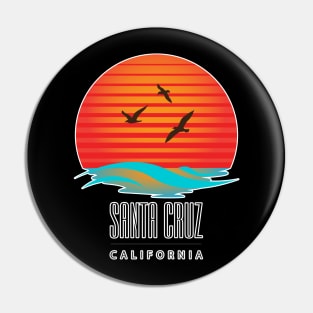 Santa Cruz Logo Sunset and Birds Pin