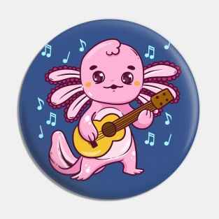 Axolotl Guitar Player Musician Guitarist Pin