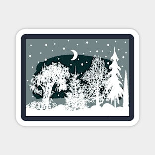 Illustrated Winter Scene Magnet