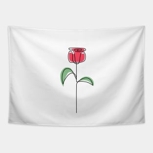 Abstract Rose Flower One Line Art Tapestry