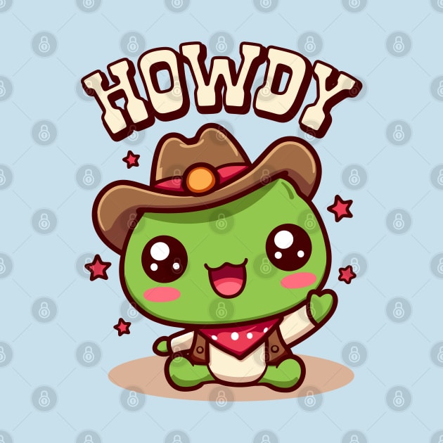 Howdy Frog Kawaii Cowboy Toad With a Hat by Cuteness Klub