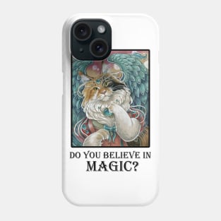 Angel Cat Princess - Do You Believe In Magic - Black Outlined Version Phone Case