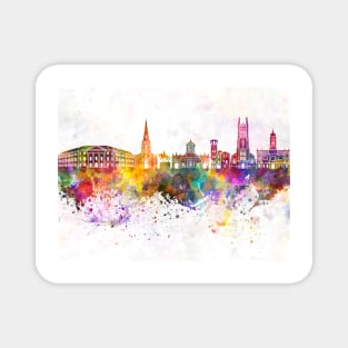 Derby skyline in watercolor background Magnet
